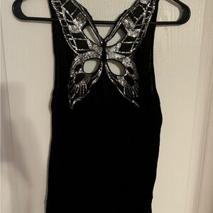 Black Sleeveless Cut Out Tank Top